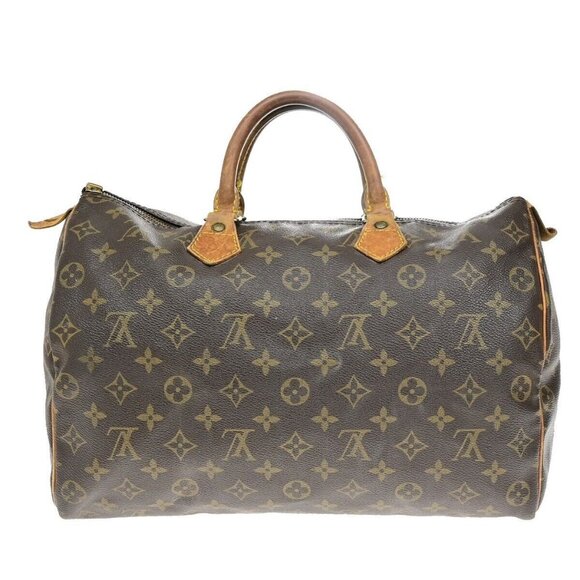 LOUIS VUITTON Speedy 35 Travel Hand Bag Monogram Leather Brown M41524 80ED791 - Picture 1 of 16